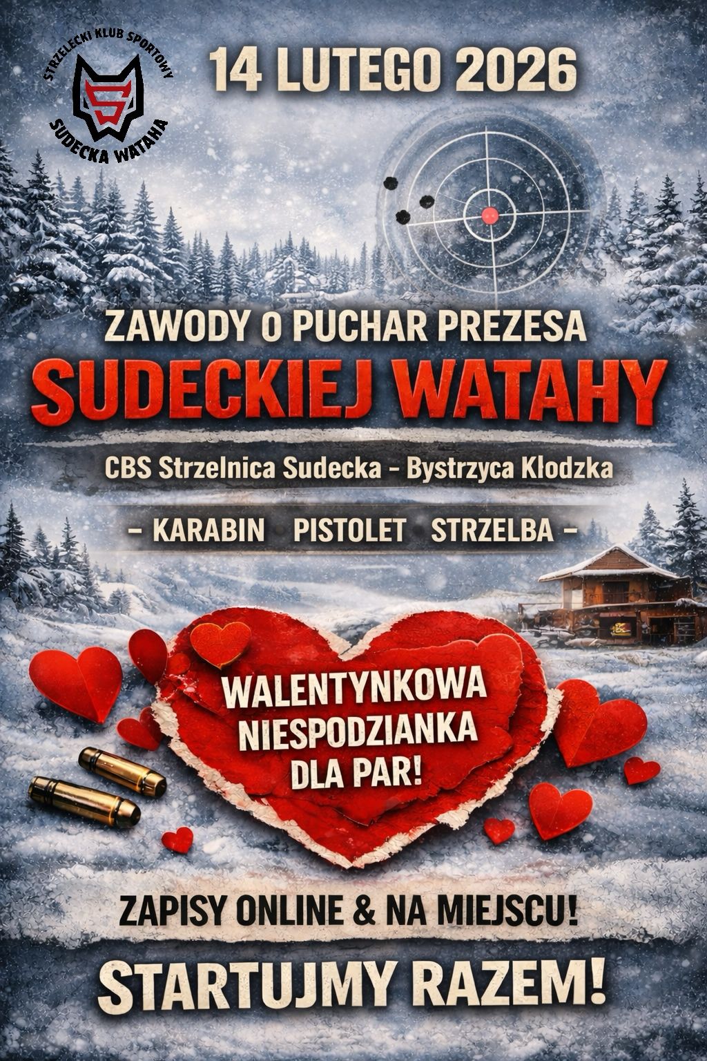 WALENTYNKOWE ZAWODY O PUCHAR PREZESA SUDECKIEJ WATAHY 14.02.2026R.