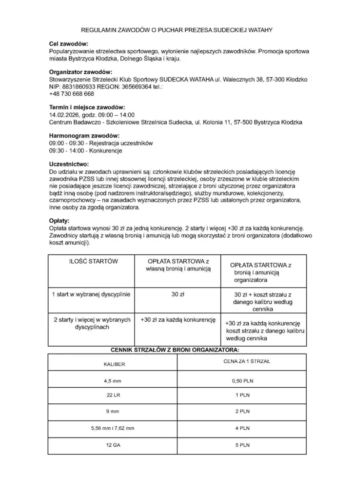 WALENTYNKOWE ZAWODY O PUCHAR PREZESA SUDECKIEJ WATAHY 14.02.2026R. (22.1)